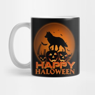 Wolf Pumpkin Happy Halloween Costume Funny Gifts Mug